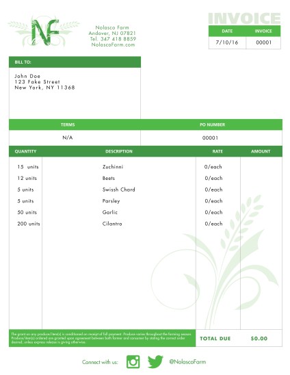Nolasco Farm Invoice Template